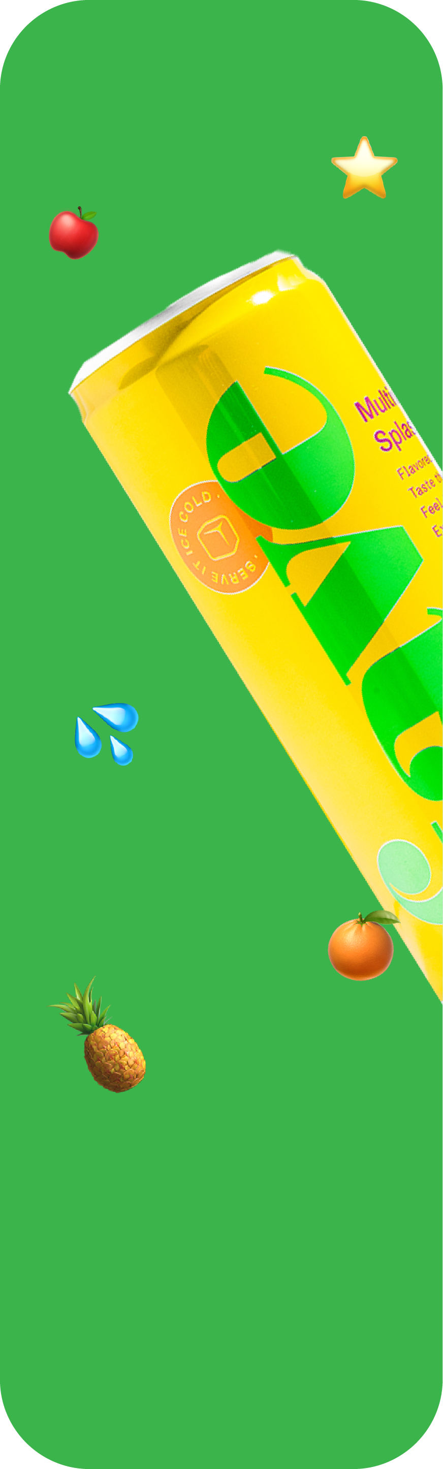 Fave Multivitamin Splash on green background