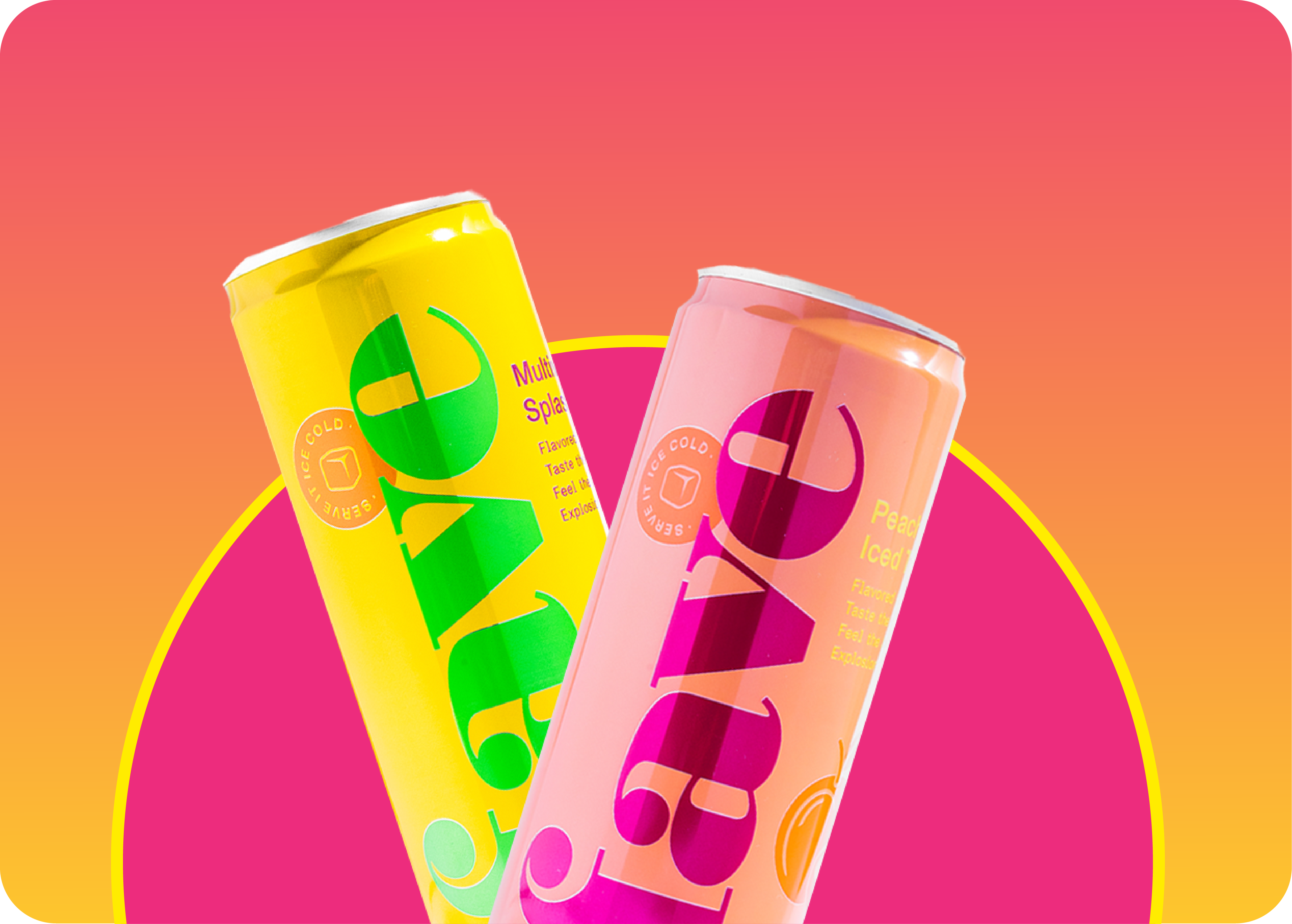 Fave Peach Iced Tea and Multivitamin Splash cans